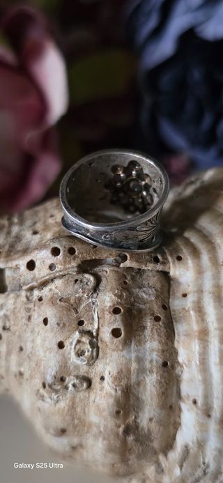 Anillo plata antiguo siglo XIX