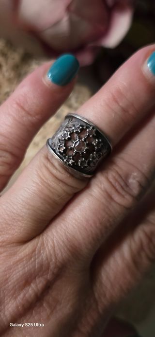 Anillo plata antiguo siglo XIX