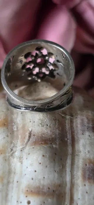 Anillo plata antiguo siglo XIX