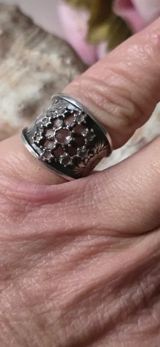 Anillo plata antiguo siglo XIX