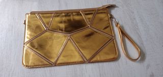 Bolso dorado | cartera geométrica