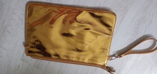 Bolso dorado | cartera geométrica