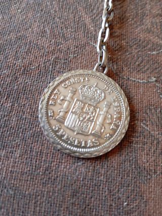 Llavero plata Alfonso XIII