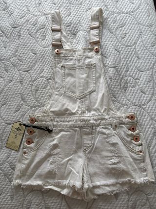 Peto vaquero blanco mujer talla M