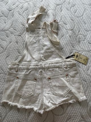 Peto vaquero blanco mujer talla M