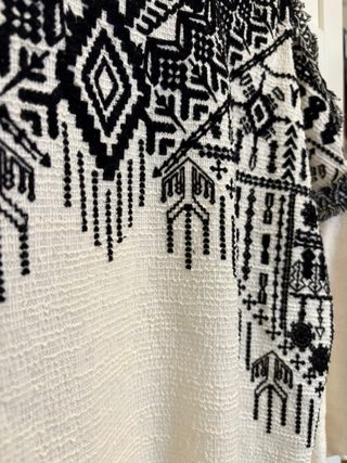 Blusa Pull&Bear boho S - beige/negra