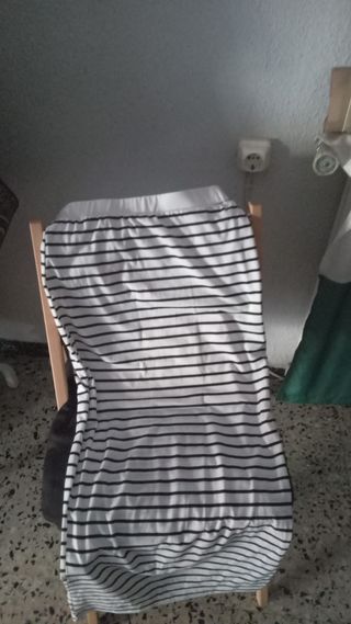 Conjunto falda rayas blanco-negro