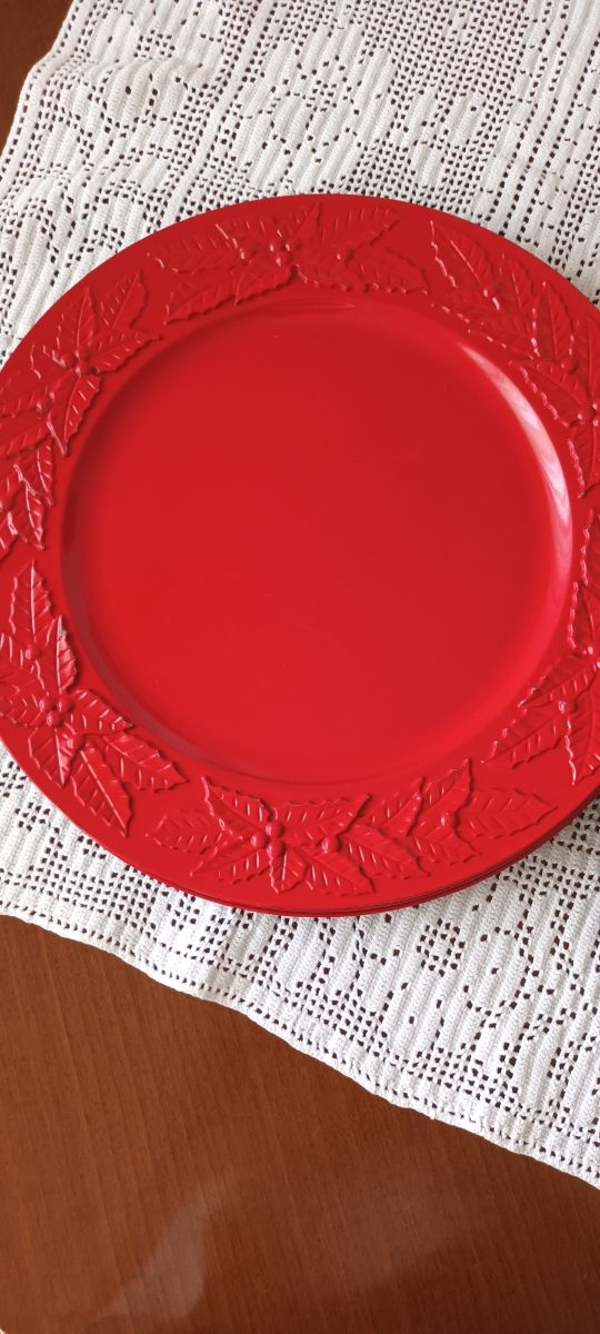 6 Sottopiatti Natale - Metallo Rosso