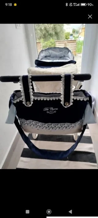 Carro bebé reborn plgable + bolsa, es el más alto