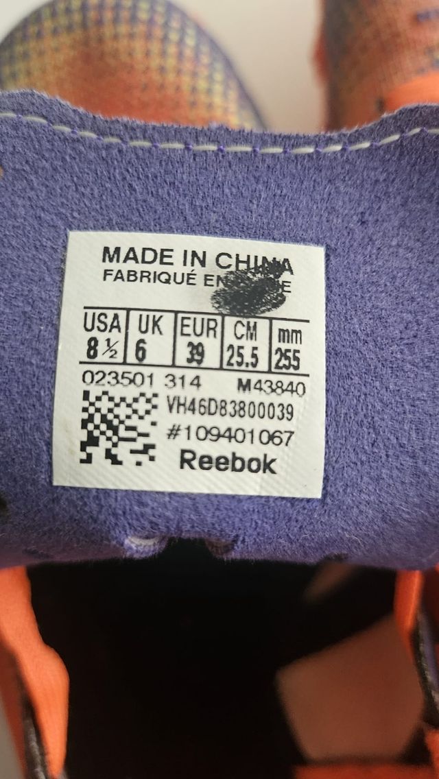 Zapatillas Reebok naranjas moradas 39 según fotos