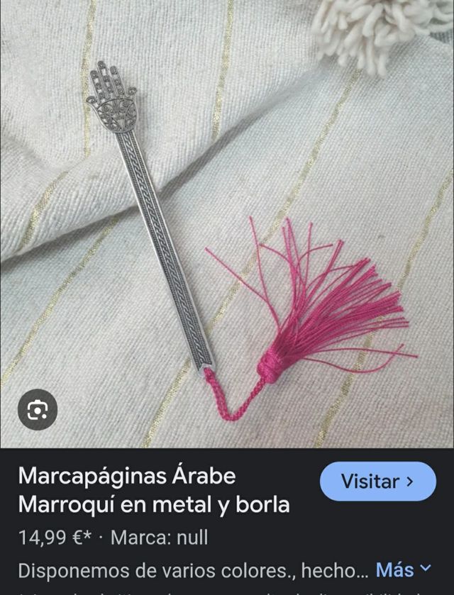 Segnalibro di metallo con nappa blu