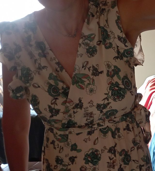 Vestito lungo beige floreale tg 42