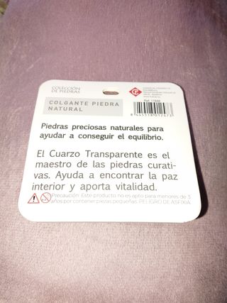 Collar colgante piedra Cuarzo Transparente Geminis