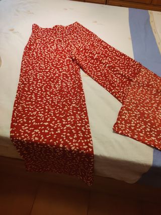 Pantalón rojo estampado - verano, super fresquito