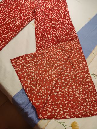 Pantalón rojo estampado - verano, super fresquito