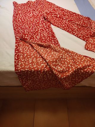 Pantalón rojo estampado - verano, super fresquito