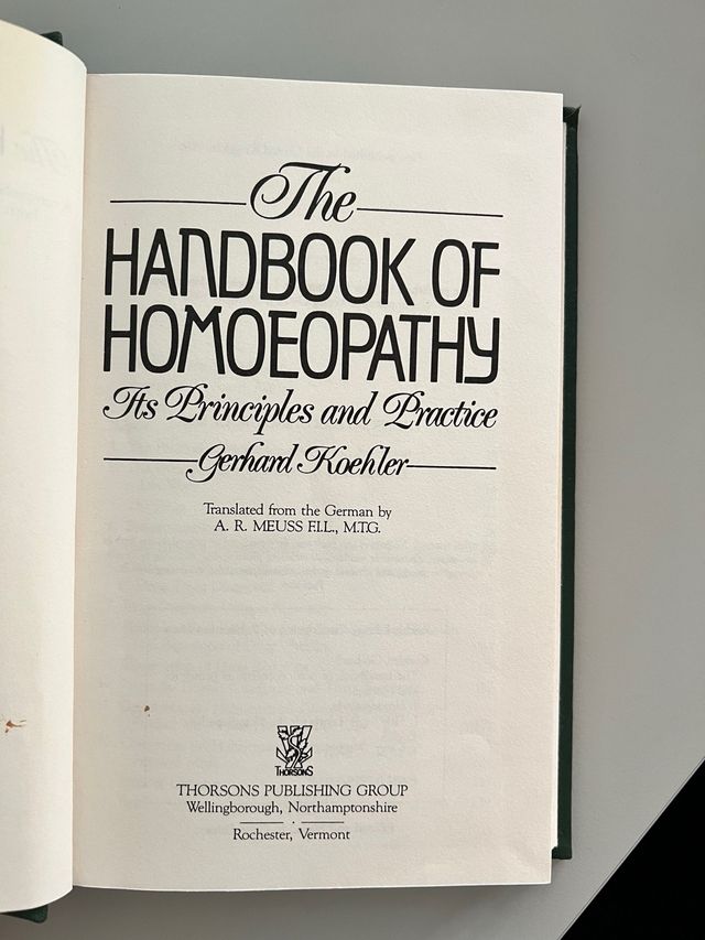 Handbook of Homeopathy