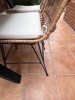 Mesa jardín madera maciza 4 sillas