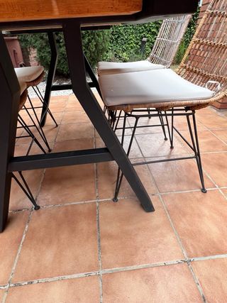 Mesa jardín madera maciza 4 sillas