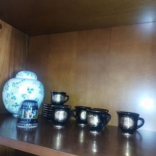 Jarrón Vintage Porcelana - Verde y Blanco