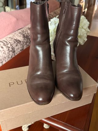 SUPER CHOLLO!! BOTINES EN PIEL MARRON MUY COMODOS 
