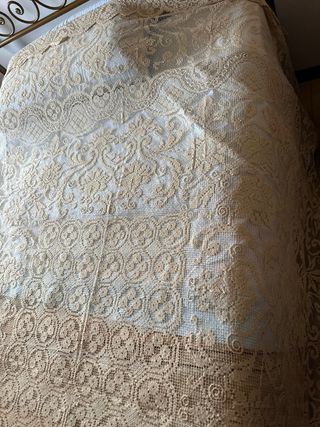 Coperta letto filet beige