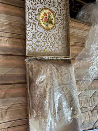 Coperta letto filet beige
