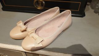 Bailarinas beige de piel