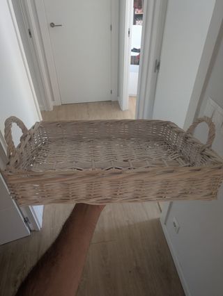 Cesta mimbre beige