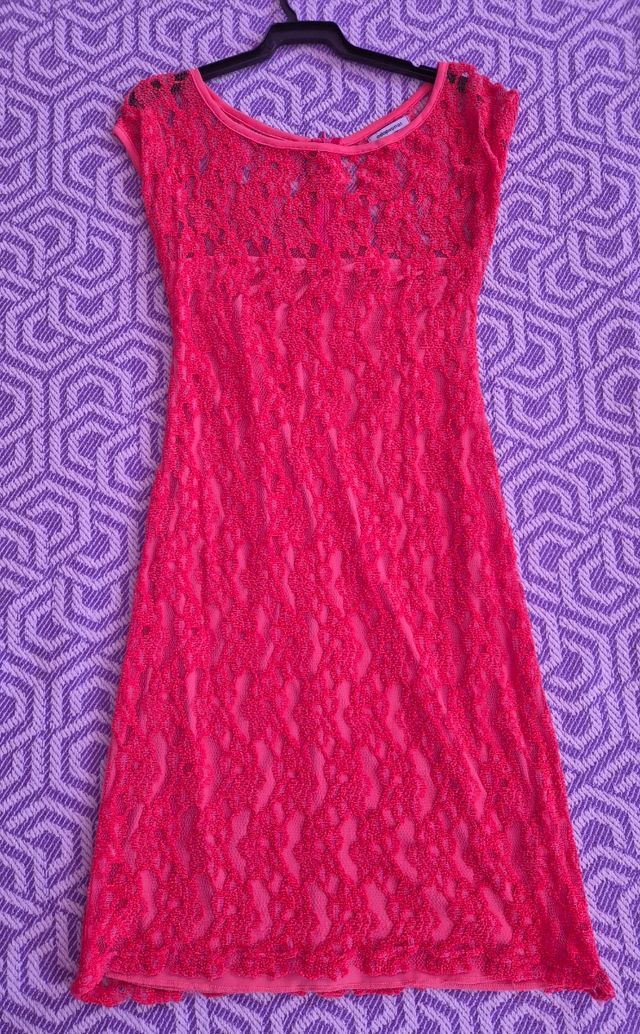 Vestido encaje  color coral celopwoman