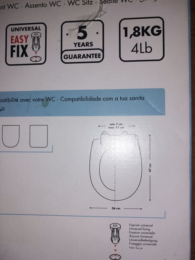 Tapa inodoro blanca de plástico