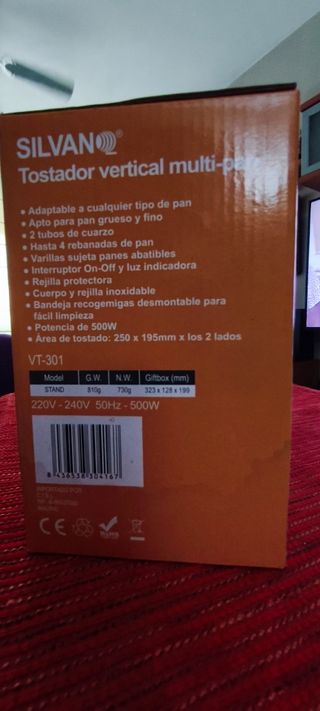 Tostadora vertical Silvan VT-301 - 500W