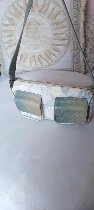 Borsetta Alviero Martini - bianca e blu