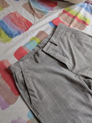 Pantalones Zara Grises - Cuadros