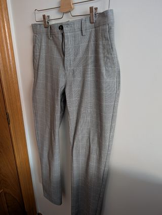 Pantalones Zara Grises - Cuadros