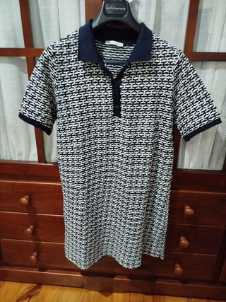 Vestido Zara azul y blanco
