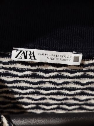 Vestido Zara azul y blanco