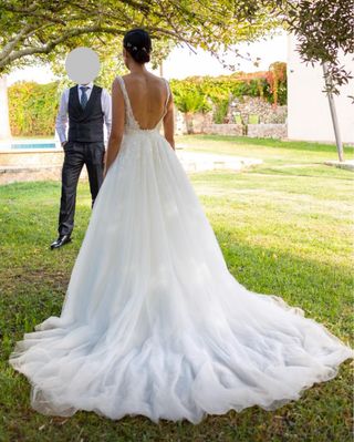 Vestido novia Pronovias blanco - Talla 36