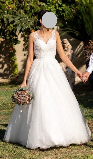 Vestido novia Pronovias blanco - Talla 36