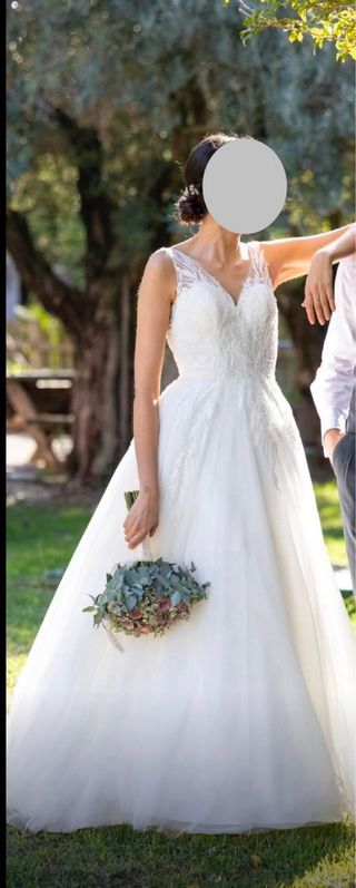 Vestido novia Pronovias blanco - Talla 36