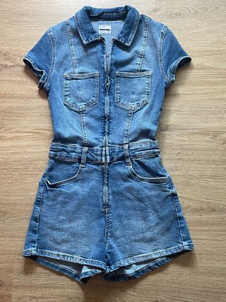 Mono vaquero corto azul