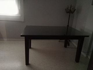 Mesa Comedor Negra - Madera.Extensible56 cms.