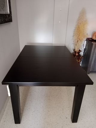Mesa Comedor Negra - Madera.Extensible56 cms.