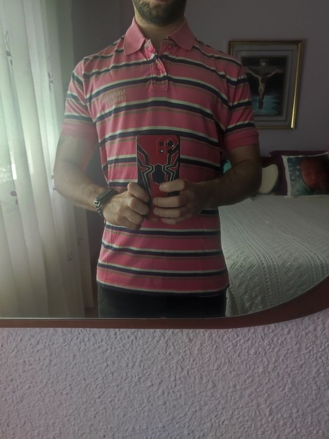 Polo Springfield rosa con rayas