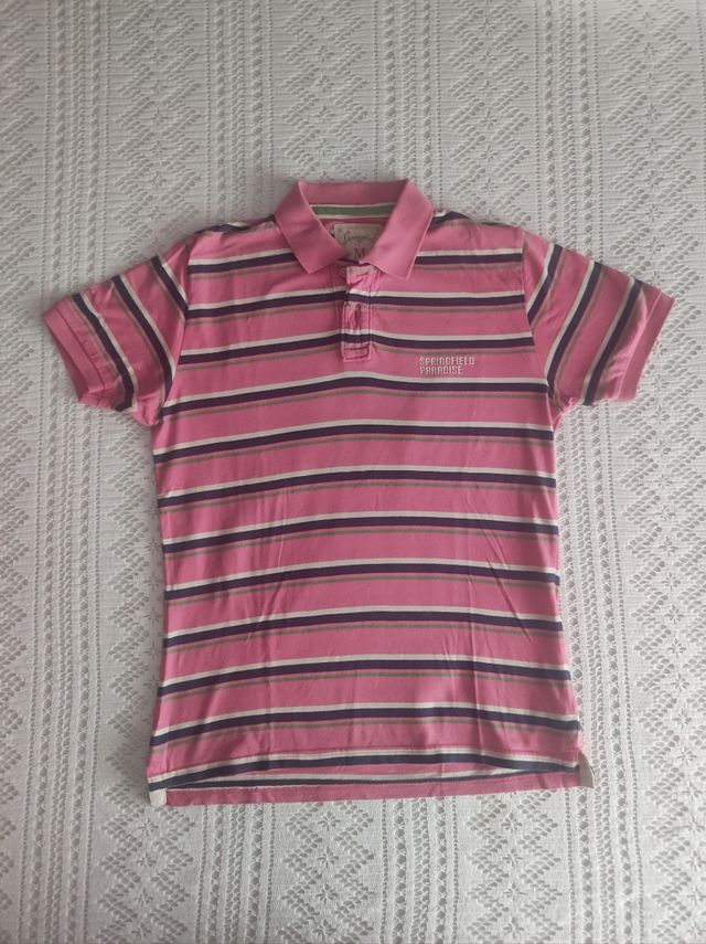 Polo Springfield rosa con rayas