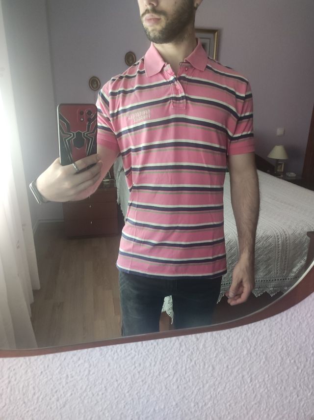 Polo Springfield rosa con rayas