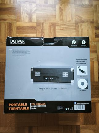 Tocadiscos Denver VPL-120B, portátil