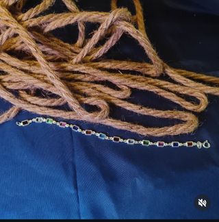 Pulsera plata multicolor