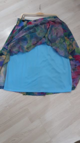 Falda plisada vintage multicolor