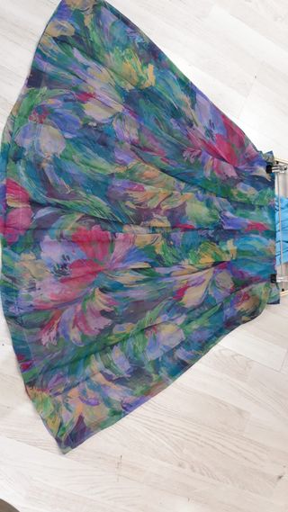 Falda plisada vintage multicolor